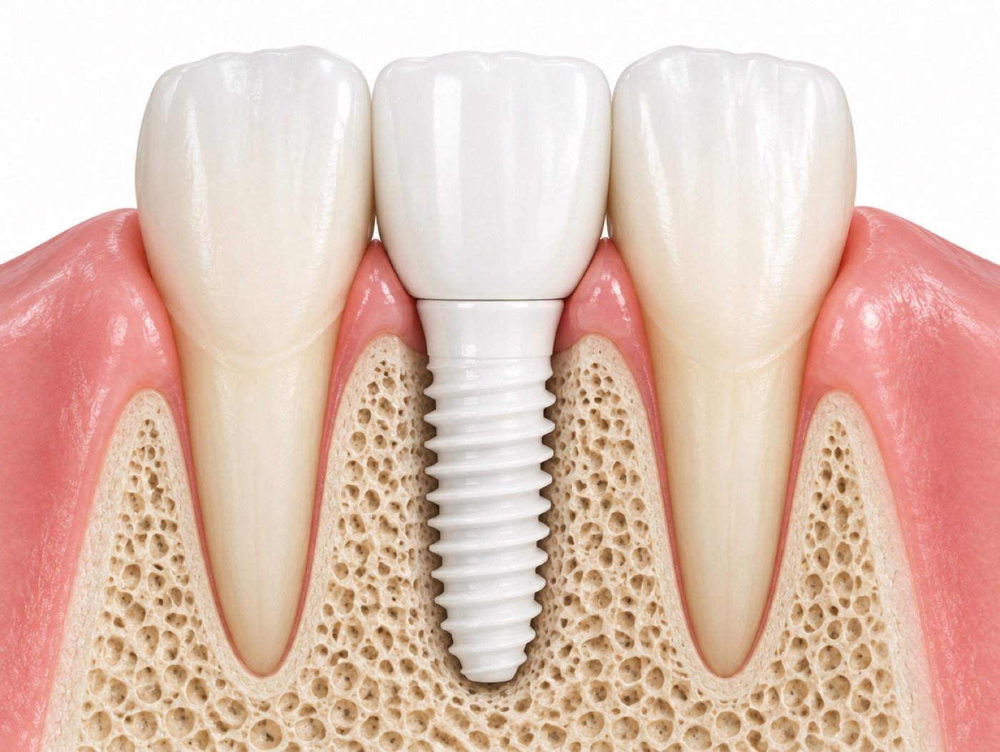 Generic white ceramic implant (not a Nobel Biocare product image)