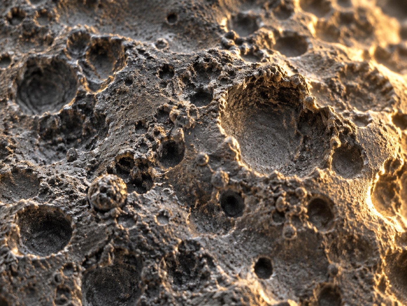 Macro of a textured implant surface (illustration)